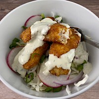 Parmesan-Crusted Fish Taco Salad